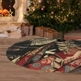 thumbnail image 6 of Sikiie Gothic Eastern Floral Skull 30-48 inches {designName} Print Christmas Tree Skirt Snowman Xmas Tree Skirt with Edge Christmas Decorations for Holiday Party-30", 6 of 7
