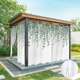 thumbnail image 6 of Outdoor Curtains for Patio Waterproof, Green Eucalyptus Leaves Outdoor Privacy Panels Grommet, Summer Botanical Weeping Watercolor Blackout Outside Curtains for Porch/Cabana 54"x84", 2 Panels, 6 of 8