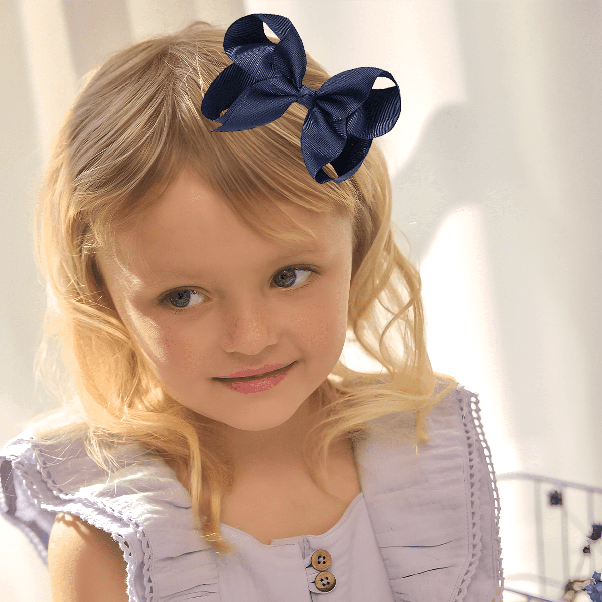 JoyBowie 24pcs Hair Bows Set, 12pcs 3In & 10pcs 4.5In Grosgrain Ribbon Alligator Clips for Girls