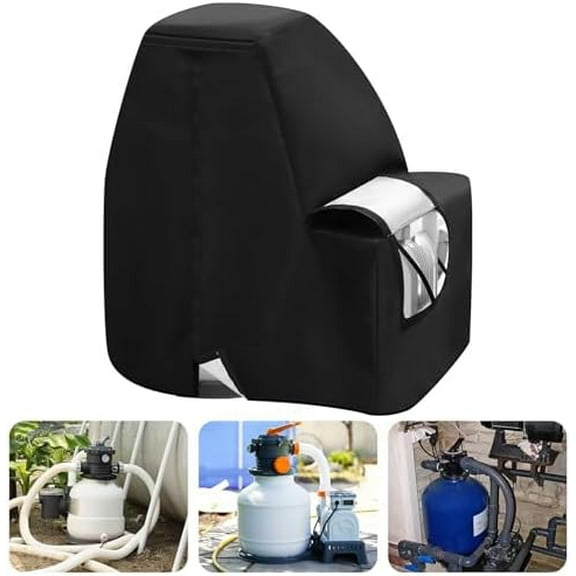 Pool Pump Cover, Waterproof Sand Pump Cover Pool Filter Protector for Winter, 16 Inch 600D Oxford Fabric UV Resistant for Outside Units Above Ground Swimming Pools Accessories$$Garden & Patio