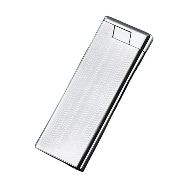 Leodye 1PCS Compact Metal Windproof Lighter - Thin Wheel Inflatable, Convenient Daily Use -2.91x1.97x0.31in