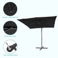 thumbnail image 4 of Sonerlic 8.2 x 8.2ft Patio Offset Umbrellas Outdoor Hanging Market Patio Umbrella, 50+ UV Protection Cantilever Outside Umbrellas for Yard, Pool and Deck,Black, 4 of 5