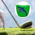 thumbnail image 3 of Cubierta de cabeza de putter de cuero PU de golf Cubierta de cabeza de mazo, fácil de usar, patrón de tiburón, protector de eje central del club, Verde Soledad Cubierta de la cabeza del palo de golf, 3 of 10