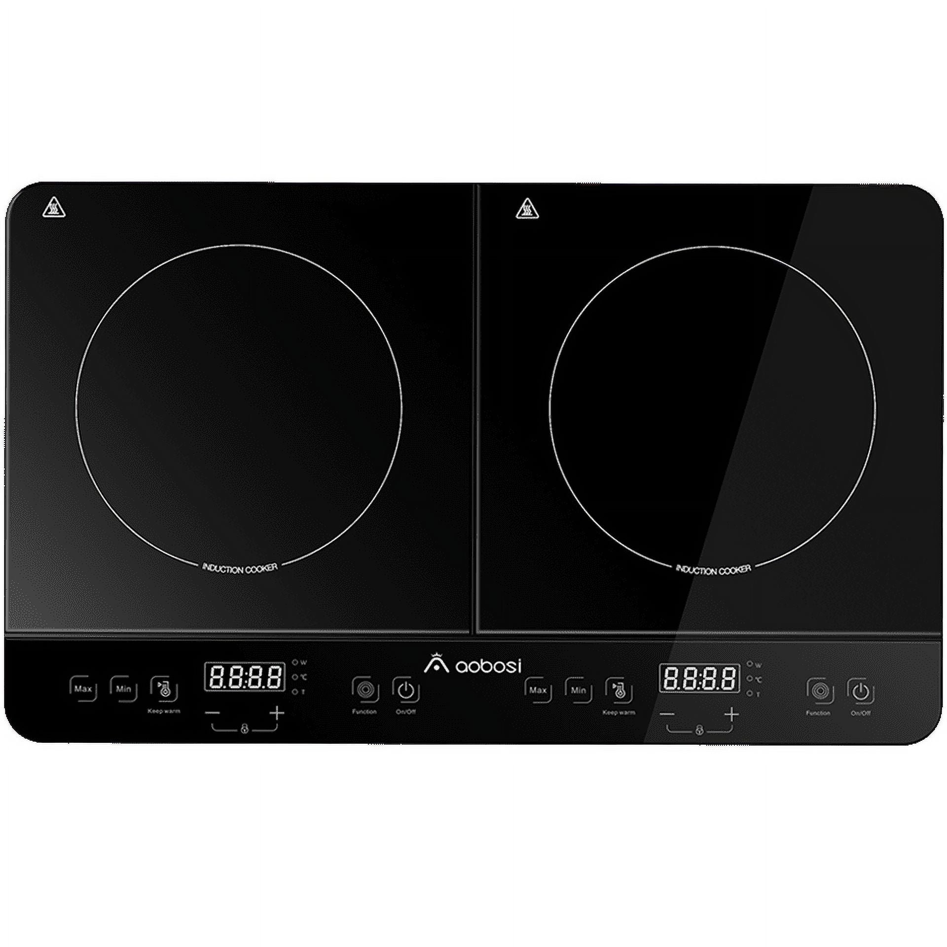 Double Induction Cooktop AMZCHEF Induction Stove Top 2 Burners for RV,  Built-in Electric Cooktops With 9 Power Levels, Sensor Touch, 99-min Timer