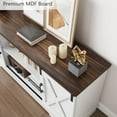 thumbnail image 5 of 65-Inch Farmhouse TV Stand with Sliding Barn Doors, Adjustable Shelves & Storage Console for Living Room Bedroom, White, 5 of 8
