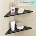 thumbnail image 6 of 10 in Matte Black Corner Wall Shelf Set of 2, Floating Corner Shelves for Wall, 304 Stainless Steel Shower Storage Shelves for Bathroom, No Drilling, 6 of 8