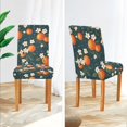 thumbnail image 3 of Yayeee 2 Pack Dining Chair Covers Stretch Parson Chairs Slipcovers Seat Protector, Blue Floral Oranges, 3 of 6