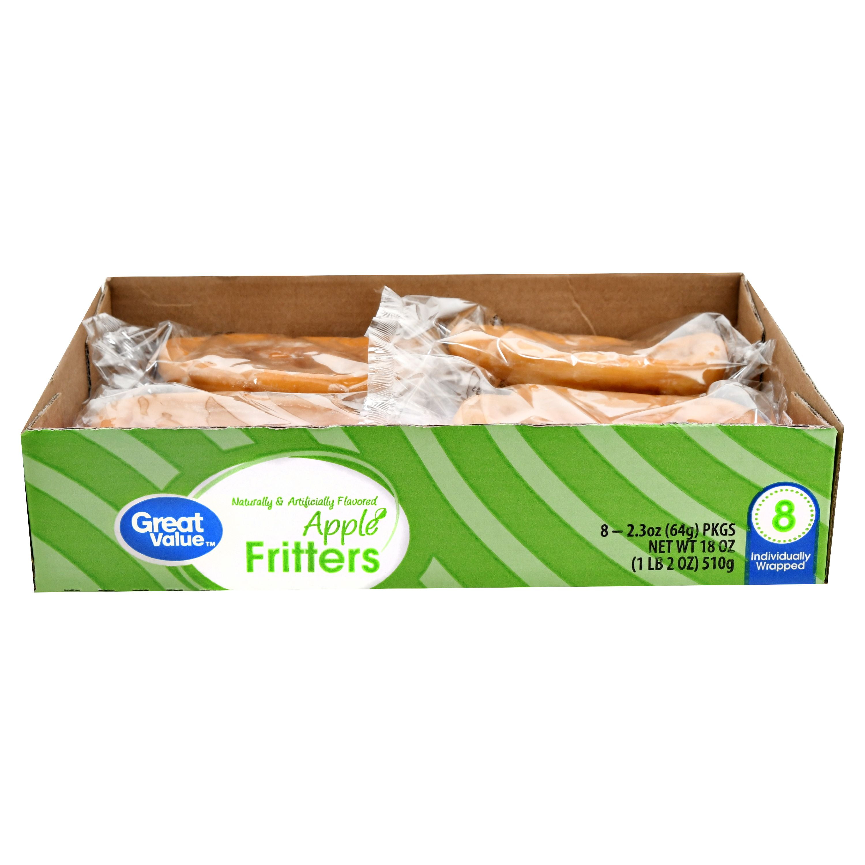 Great Value Apple Fritters 2 3 Oz 8 Count Walmart Com Walmart Com