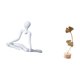 thumbnail image 5 of Figura de escritorio de pensador, escultura de hoja, estatua de arte de metal con diseño abstracto y base de madera, adecuada para regalar, decoración, 5 of 8
