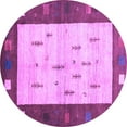 thumbnail image 1 of Ahgly Company Indoor Round Abstract Purple Contemporary Area Rugs, 3' Round, 1 of 4