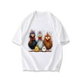 thumbnail image 3 of Crewneck T Shirt Black Colorful Rooster And Chicken Family Print Casual Wear For Men Women Unisex Streetwear Fashion Top, 3 of 4