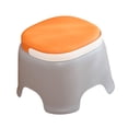 thumbnail image 1 of GUOOL Small Shower Stool Multipurpose Non-slip European Shower Stool Potty Stool Orange, 1 of 6