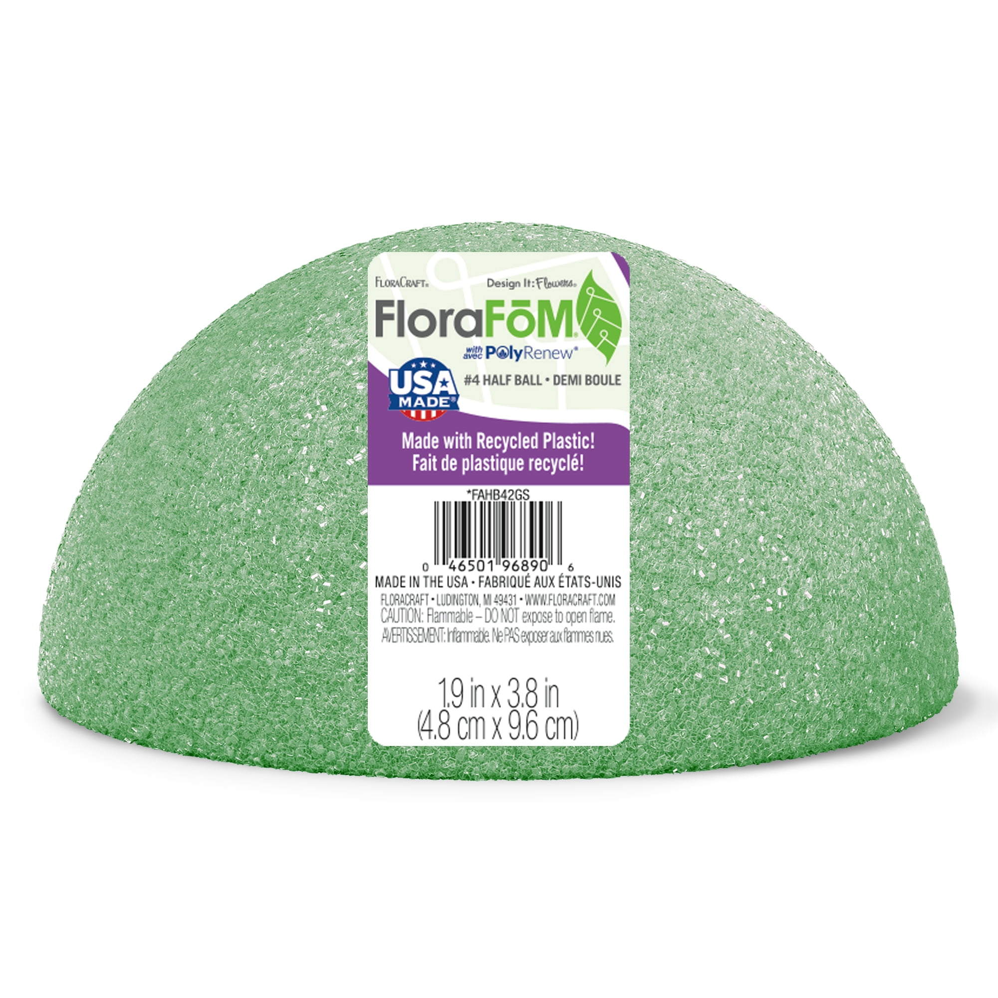 FloraCraft FloraFōM Green Half Ball Foam, 36 Pack