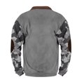 thumbnail image 4 of Men's Fall Winter Polo Half Zip Sweatshirt, Light Printed Camouflage Pullover for Casual Style, Daily Errands and Seasonal Layering,Light Gray,XL, 4 of 4