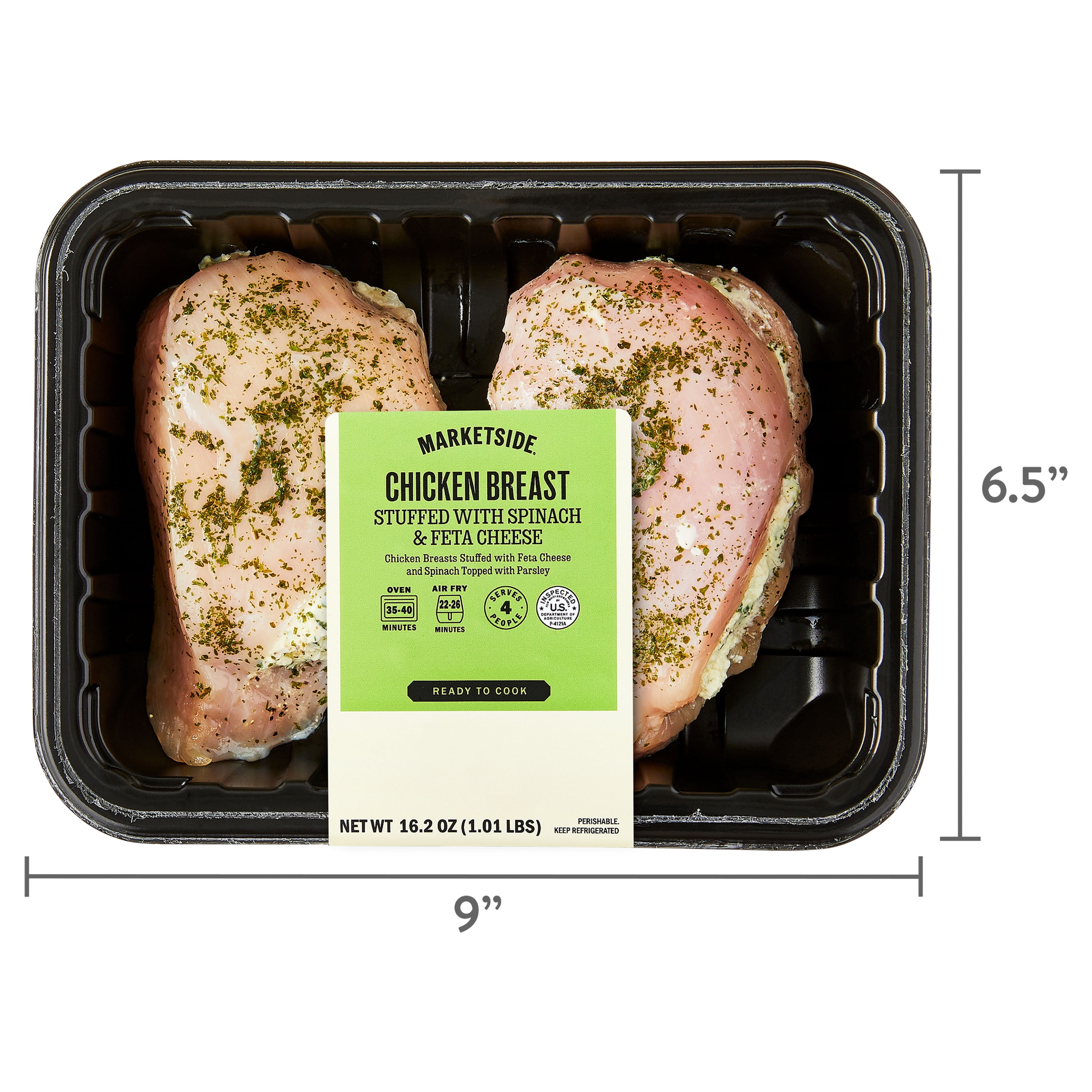 Marketside Chicken Breast Stuffed with Spinach and Feta Cheese, 2 Count, 16.2 oz (Fresh)