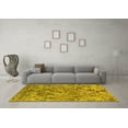 thumbnail image 3 of Ahgly Company Machine Washable Indoor Square Oriental Yellow Industrial Area Rugs, 3' Square, 3 of 4