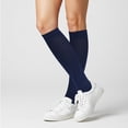 thumbnail image 4 of Falari 3-Pack Women's Over the Calf Knee High Trouser Socks, Comfortable Everyday Wear - 3-Pack Navy, 4 of 6