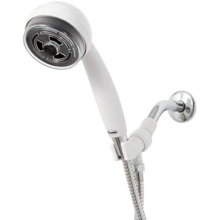 Premier L58003-258 3-Spray 2.7 in. Single Wall Mount Handheld Adjustable Shower Head in White