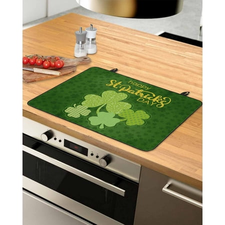 

Green St. Patrick s Day Stove Top Covers for Electric Stove Heat Insulation Fireproof Glass Cooktop Cover Counter Top Glass Stove Cover for Prevent Scratches 24 x21 Lucky Clovers Farmhouse