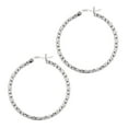 thumbnail image 2 of JewelStop 925 Sterling Silver Faceted Hoop Earrings - 2x33mm, 2 of 6