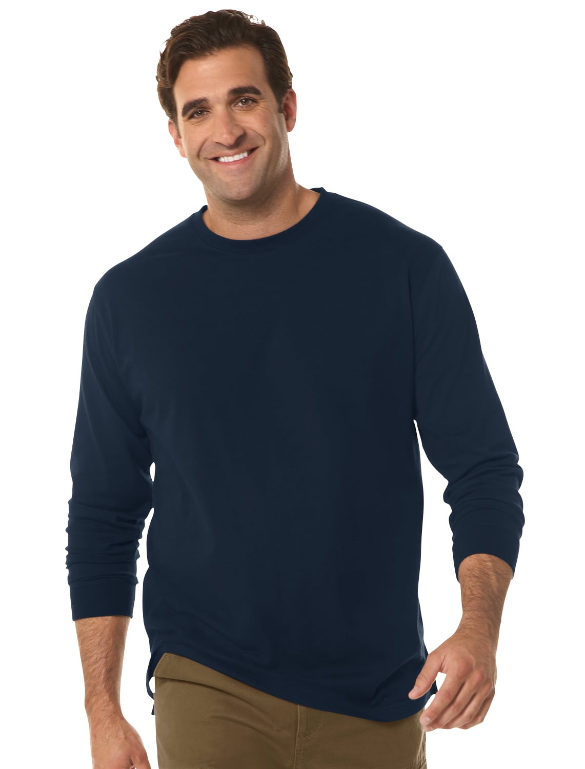 Harbor Bay by DXL Big and Tall Men's Wicking No-Pocket Long-Sleeve Tee ...