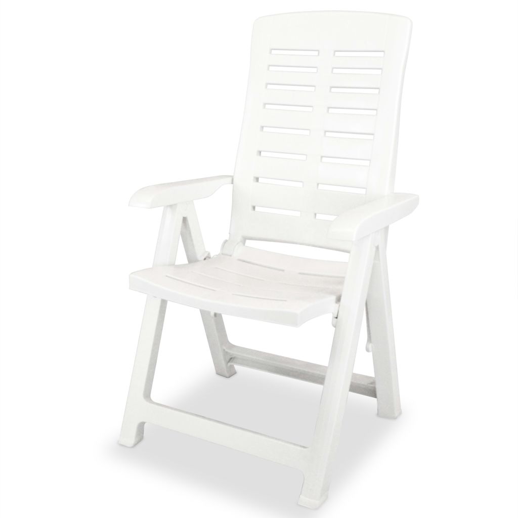 vidaXL Reclining Patio Chairs Outdoor Stack Dining Chair with Armrest Plastic - image 4 of 47