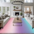 thumbnail image 4 of Area Rug 60×96in, Pink Blue Purple Gradient Floor Carpet Living Room Rug, Simple Watercolor Non-Slip Welcome Mat Indoor Rugs for Bedroom Dining Room, 4 of 9