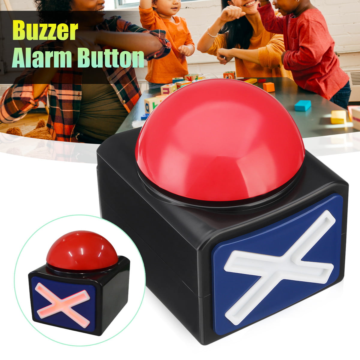 Judge Right or Wrong Game Answer Button Answer Buzzers Sound Buttons,Set of 2 Assorted Colored Buzzers,Used for Game Interaction 