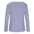 thumbnail image 7 of WREESH Womens Fashion Dressy Tops Solid Color Long Sleeve Round-Neck Keeping Warm Side Button Tops Blouse Pullover Purple, 7 of 7