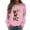 Pink, variant on Fiaer Christmas Sweatshirts for Women Santa Reindeer Snowman Crew Neck Tops Long Sleeve Funny Graphic Tops Dark Green S