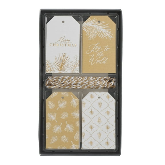 Gift Tags 16pc Christmas Gold/White, (Hardcover)