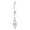 White, variant on AVORA 10K White Gold Simulated Diamond CZ Dangling Flame Belly Button Ring Body Jewelry (14 Gauge)