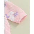 thumbnail image 6 of Loicainy Baby Kids Little Girl 2Pcs Fall Outfits 6 12 24 Months 2T 3T 4T 5T Long Sleeve Floral Print Pullover Tops + Flare Pants Set Toddler Spring Clothes Set, 6 of 9
