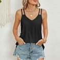 thumbnail image 3 of DuoJiaJ Women's New Summer Fashion V Neck Solid Color Sleeveless Casual Suspenders Small Vest Summer Tank Tops Women, 3 of 5