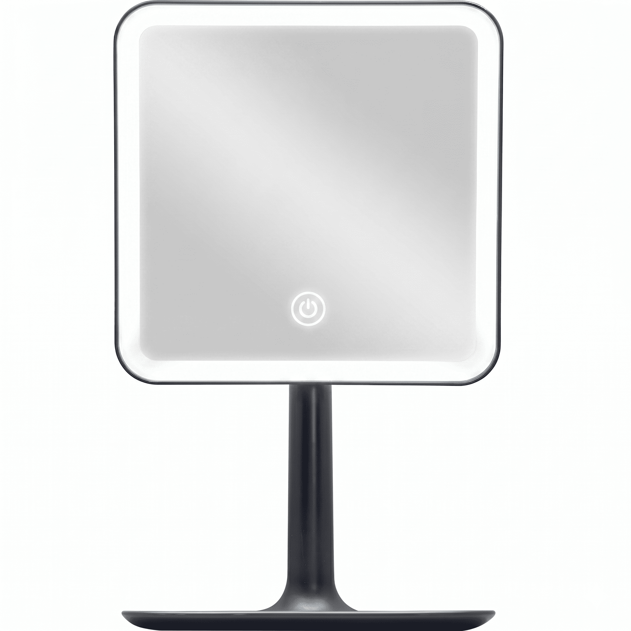 Mainstays LED Lighted Vanity Makeup Mirror with Lights, 5X Magnifying & Storage Tray, Rich Black Finish