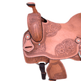 thumbnail image 3 of Western Adult Ranch Horse Saddle – Classic Plain Leather Saddle with Double Skirt (Sizes 14",15",16",17), 3 of 5