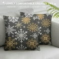thumbnail image 3 of COMIO  Cozy Fleece Throw Pillow Cases Covers for Couch Bed Sofa Christmas Snowflakes Both Medium Grey, 3 of 5