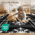 thumbnail image 4 of ODIKA 4'x6' Washable Area Rug Pet Friendly, Non-Shedding Under Rectangular Farmhouse Checkered Grid Seasonal Striped Doormat for Bedroom, Reading Nook, 4 of 7