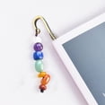 thumbnail image 3 of WHEANG Home Decor Seven Chakra Crystal Healing Stone Crystal Beaded Talkative Bookmark, Lovely Metal Bookmark One Size Gold, 3 of 9