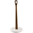 thumbnail image 1 of Porta papel toalla, en madera de acacia natural con base de mármol de 6" para mesas de mostrador cocina baño Mármol blanco JAMW Sencillez, 1 of 5
