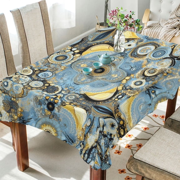 BZSMCE Square Tablecloth Celestial Blue Pattern Tableclothes