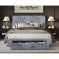 thumbnail image 4 of Home Design Freya Full Upholstered Storage Panel Bed Frame with Foam-Cushioned Headboard and Footboard Drawer, Black, Easy Assembly, 4 of 5