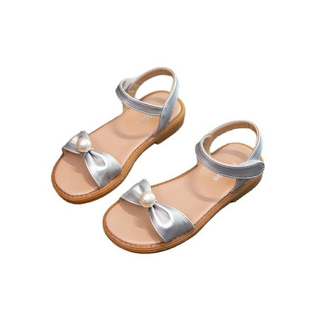 

Zodanni Kids Lightweight Open Toe Flat Sandals Party Comfort Ankle Strap Dress Sandal Fashion