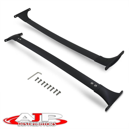 For 2009-2014 Nissan Murano 2-Piece OE Factory Style Aluminum Roof Rack Rail Cross Bars Top Cargo Lugagge Carrier Pair + Hardware (Black) - Z51 SUV