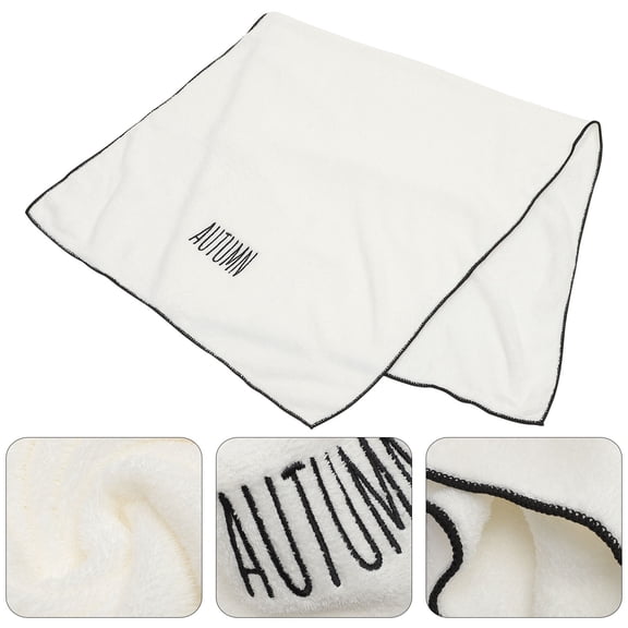 ELAYARD White Polyester Bath Towel 1Pc Soft, Comfortable, Anti-Pilling, Household Bathroom Linen