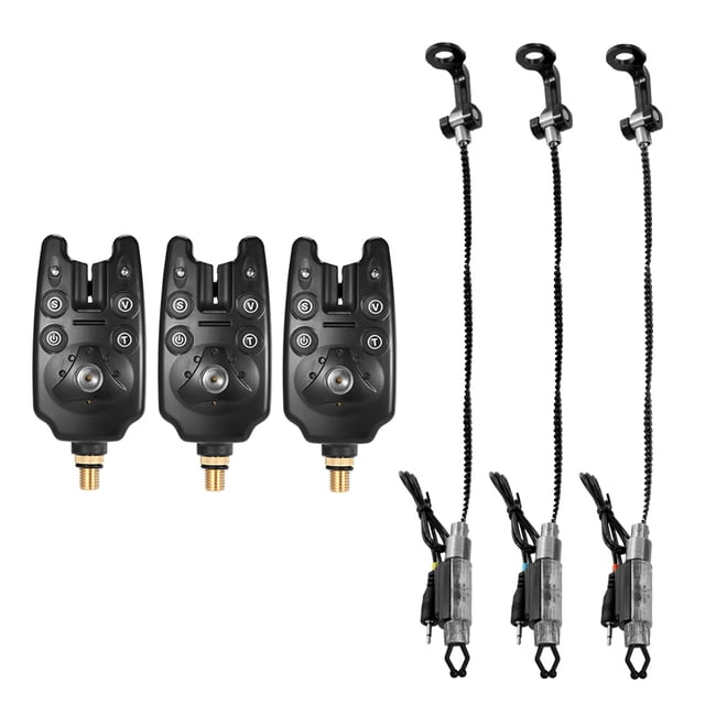 Alarmas de mordida Juego de alarmas de mordida de pesca, kit de alarma de pesca digital, indicador d Lixada Alarmas de mordida