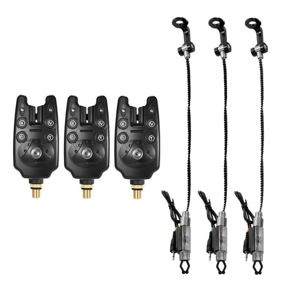 Alarmas de mordida Juego de alarmas de mordida de pesca, kit de alarma de pesca digital, indicador d Lixada Alarmas de mordida
