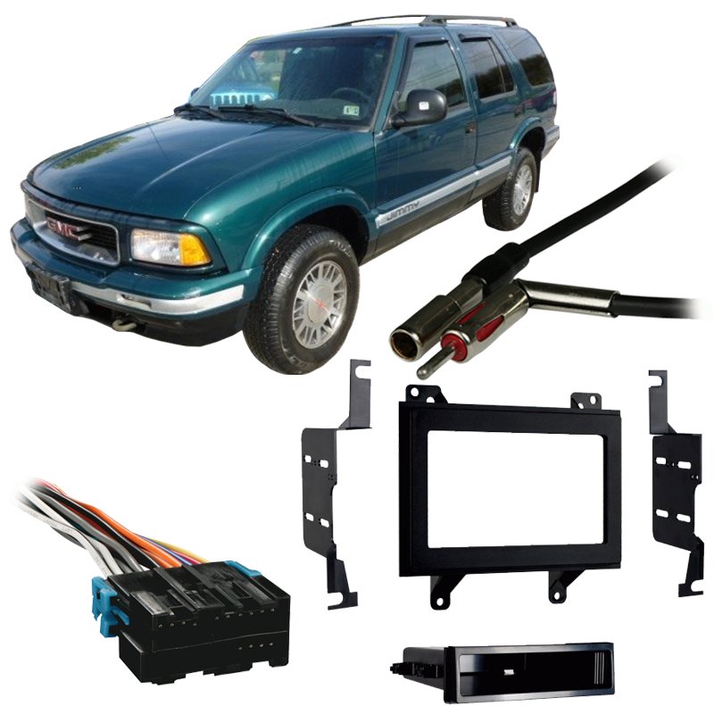Fits GMC Jimmy 1995-1997 Double DIN Aftermarket Harness Radio Install