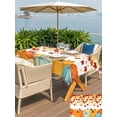 thumbnail image 4 of Outdoor Tablecloth with Umbrella Hole and Zipper, Fall Orange Pumpkins Rectangle Table Cloth 60x84 Inch Waterproof Tablecloth, Thanksgiving Farmhouse Maple Leaf Picnic Table Cover for Patio Camping, 4 of 7