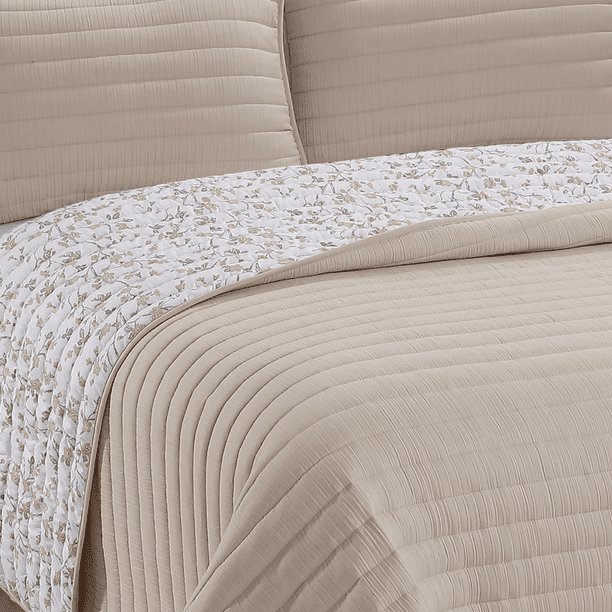 Juego Edredón Ligero Queen Size Doble Vista Crema Hudson Main